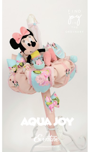 Lumanare de botez pentru fete cu Minnie Mouse, 65x4 cm, Aqua Joy  3